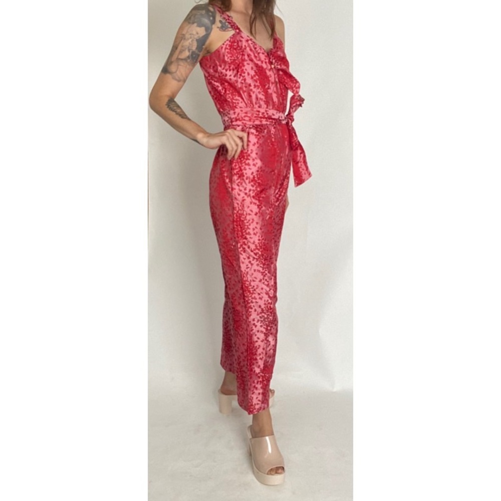 Vintage Pink Heart Motif Jumpsuit